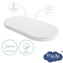 Matelas De Couffin Bambou Ecru De P'tit Lit -Produits Pour Bébé 01063064 5