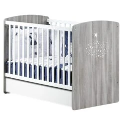 Hugo Lit Bébé 60x120cm Gris De Sauthon Baby's Sweet Home