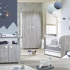 Hugo Armoire 2 Portes Gris / Blanc De Sauthon Baby's Sweet Home -Produits Pour Bébé 01068918 3