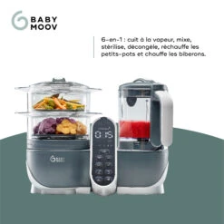 Nutribaby(+) Robot Multifonctions Bébé 6 En 1 Industrial Grey De Babymoov -Produits Pour Bébé 01073307 3