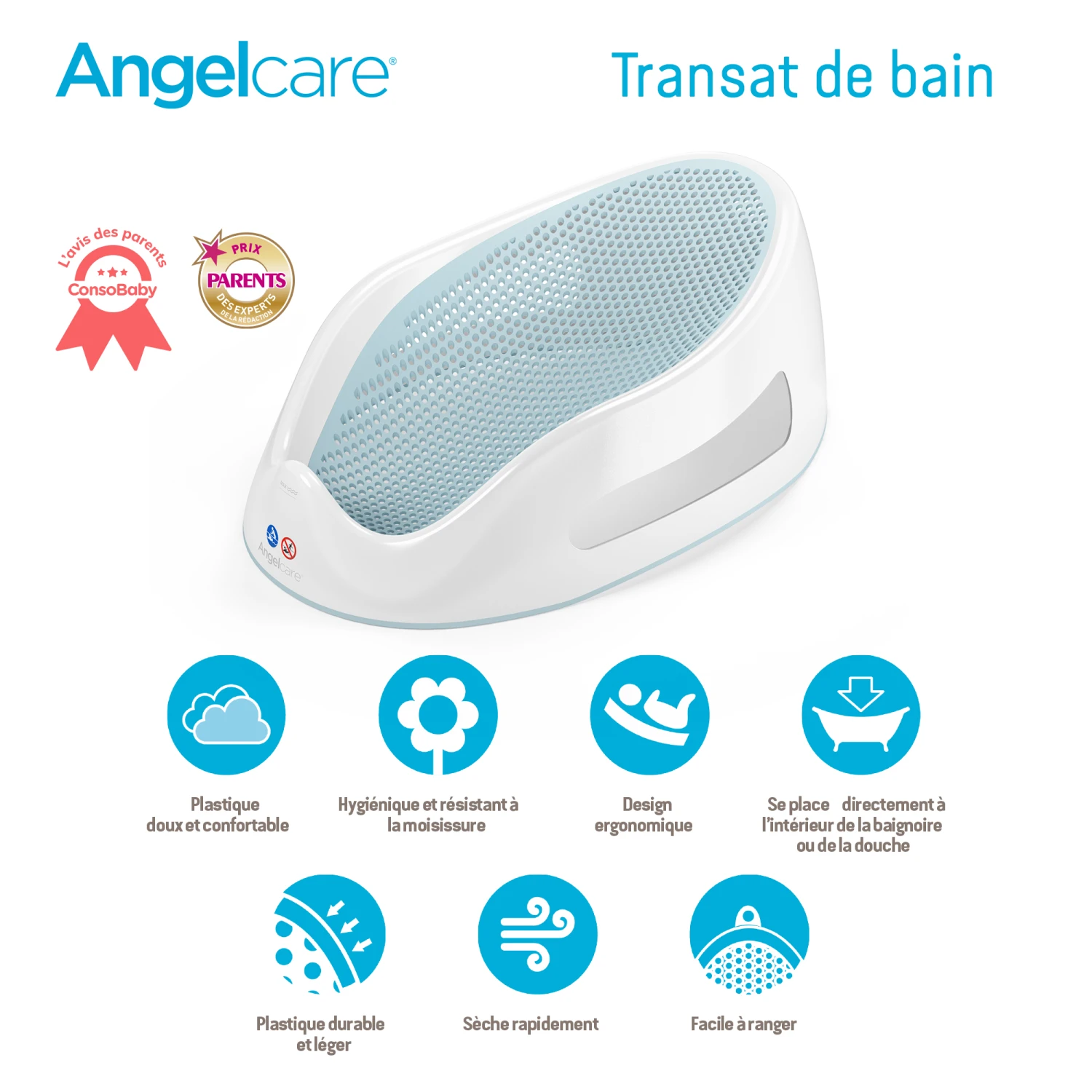 Transat De Bain Gris De Angelcare 12 Transat De Bain Gris De Angelcare – Image 10