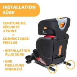Siège Auto Oasys Evo 2-3 Fix Plus Jet Black De Chicco -Produits Pour Bébé 01090361 4
