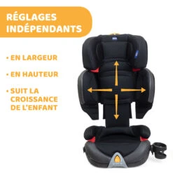 Siège Auto Oasys Evo 2-3 Fix Plus Jet Black De Chicco -Produits Pour Bébé 01090361 5