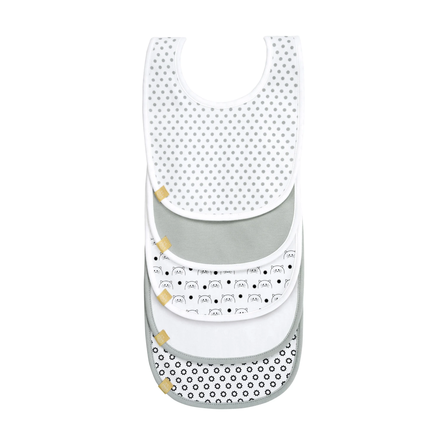 LÄSSIG Lot De 5 Bavoirs éponge Little Chums Chat De Lässig 3 LÄSSIG Lot De 5 Bavoirs éponge Little Chums Chat De Lässig