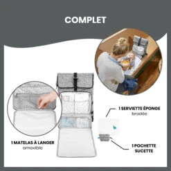 Sac à Dos à Langer Le Sancy Smokey De Babymoov -Produits Pour Bébé 01109376 5