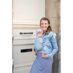 Echarpe De Portage Tricot-slen Bamboo Blue Fog De Babylonia -Produits Pour Bébé 01132673 2