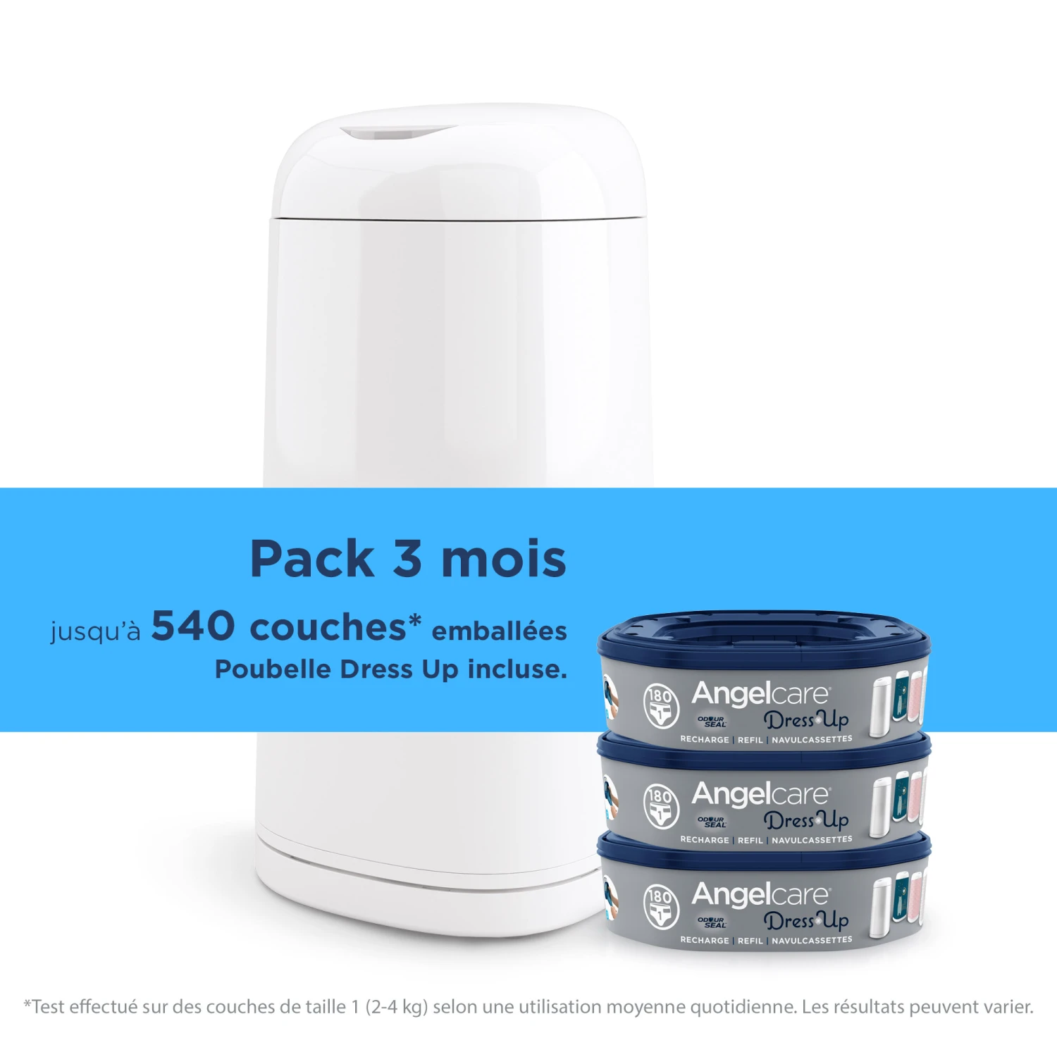 Starter Pack Poubelle à Couches Dress Up + 3 Recharges Blanc De Angelcare 5 Starter Pack Poubelle à Couches Dress Up + 3 Recharges Blanc De Angelcare – Image 3