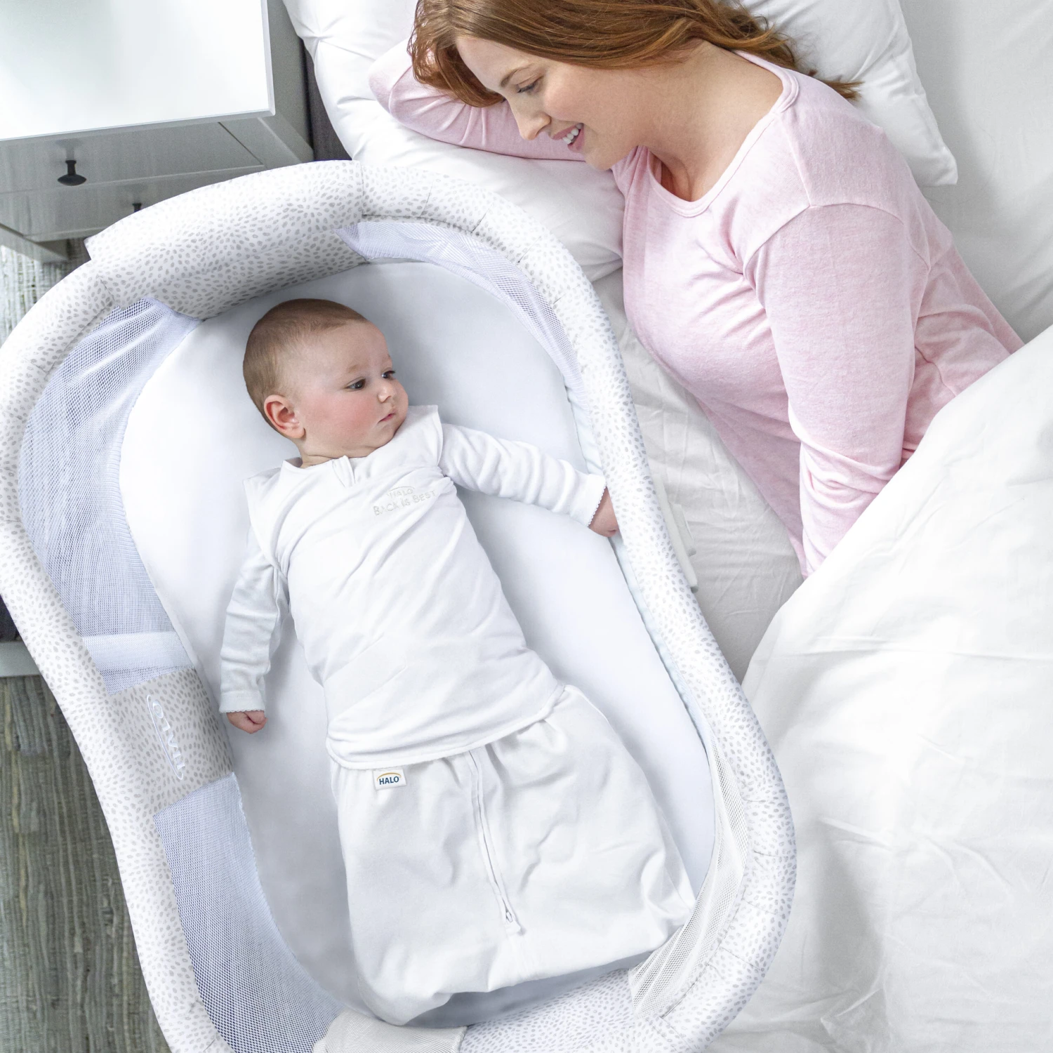 Drap Housse BassiNest® Blanc De Halo 4 Drap Housse BassiNest® Blanc De Halo – Image 2