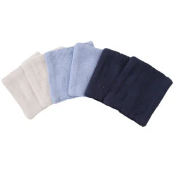 Lot De 6 Lingettes Lavable En Mousseline Blanc/bleu 10 X 10 Cm De Trois Kilos Sept