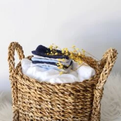 Lot De 6 Lingettes Lavable En Mousseline Blanc/bleu 10 X 10 Cm De Trois Kilos Sept -Produits Pour Bébé 01146205 3