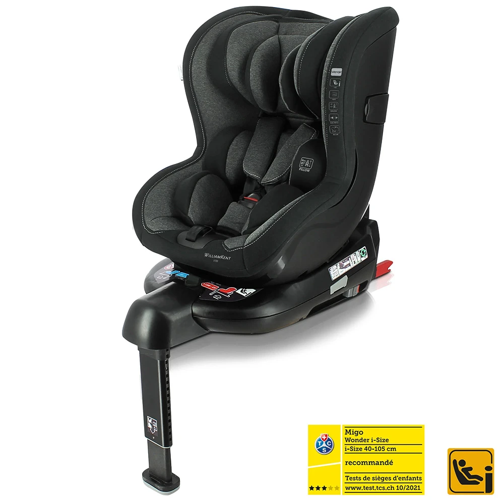 Siège Auto Wonder I-Size Noir/Gris De William Kent 1733 3 Siège Auto Wonder I-Size Noir/Gris De William Kent 1733