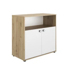 Commode 2 Portes Arthur Blanc/Chêne De Galipette -Produits Pour Bébé 01155905 3