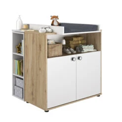 Commode 2 Portes Arthur Blanc/Chêne De Galipette -Produits Pour Bébé 01155905 4