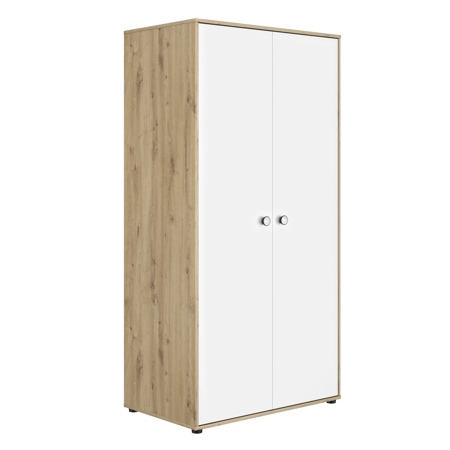 Armoire 2 Portes Arthur Blanc/Chêne De Galipette 3 Armoire 2 Portes Arthur Blanc/Chêne De Galipette