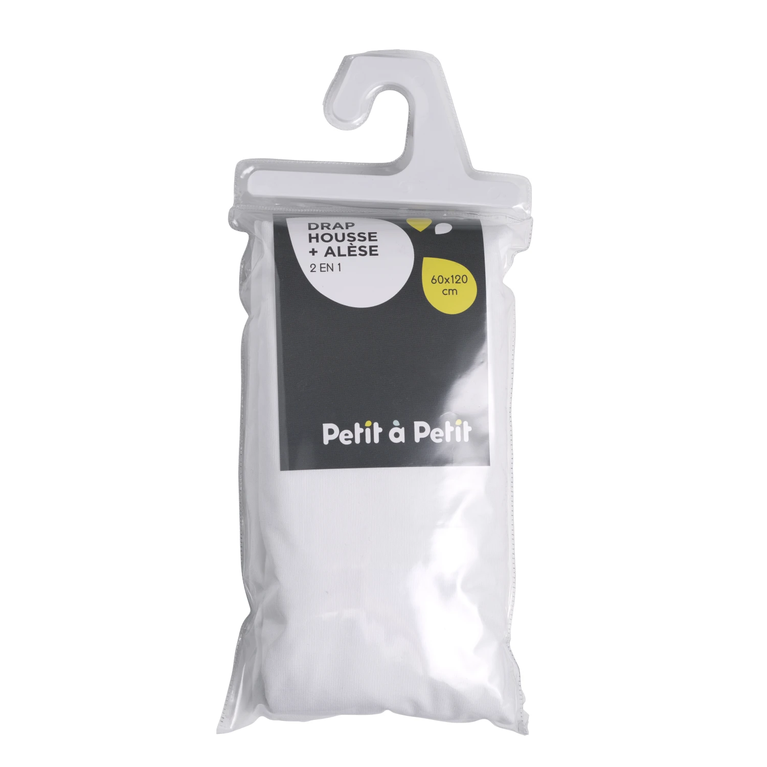 Drap Housse + Alèse 2-en-1 Blanc 60 X 120 Cm De Petit à Petit -Produits Pour Bébé 01156181 1