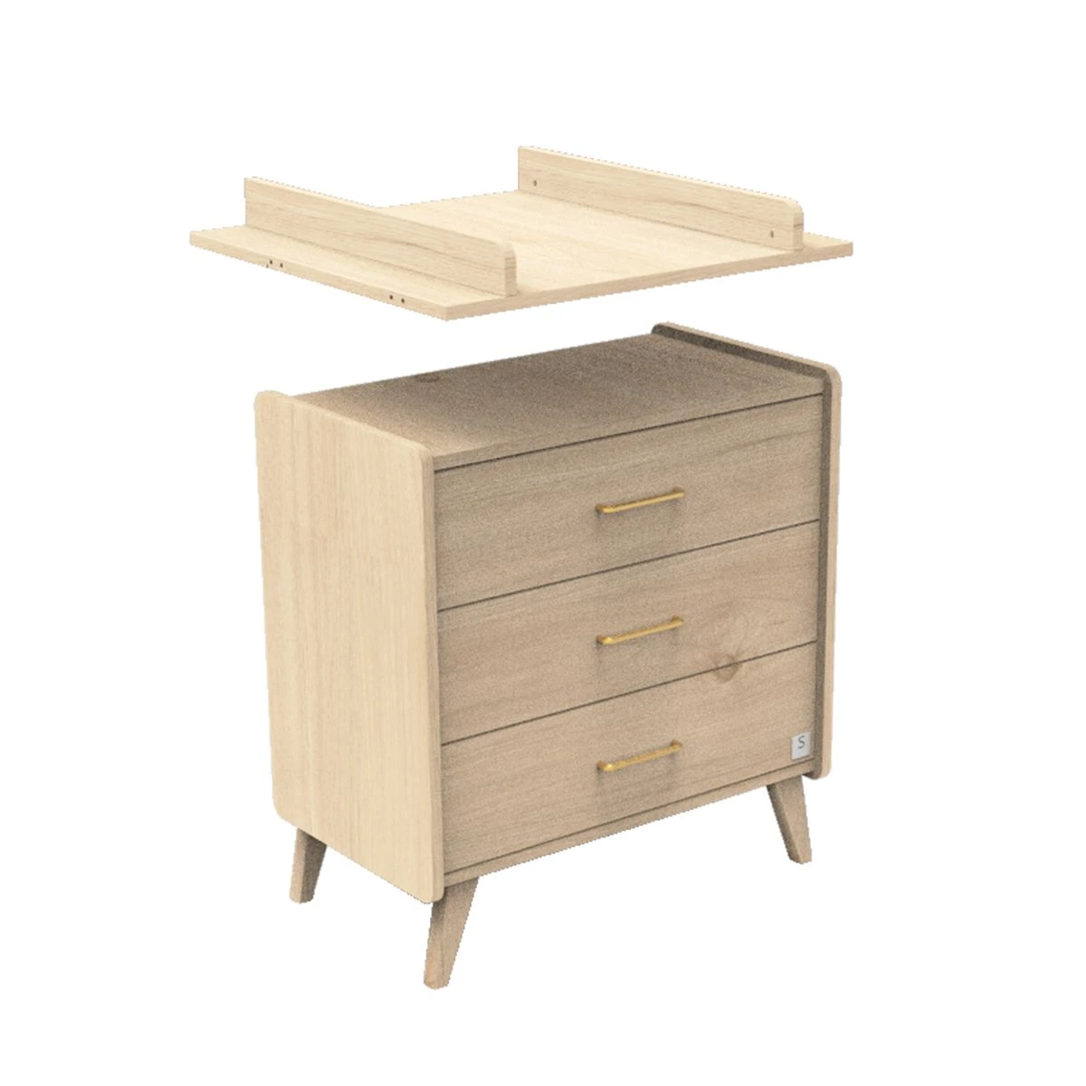 Arty Commode 3 Tiroirs Chêne Suave De Sauthon Baby's Sweet Home 5 Arty Commode 3 Tiroirs Chêne Suave De Sauthon Baby's Sweet Home – Image 3