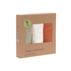 LÄSSIG Lange Mousseline 3 Pièces Rouille/Olive/Blanc 85 X 85 Cm De Lässig -Produits Pour Bébé 01167705 3