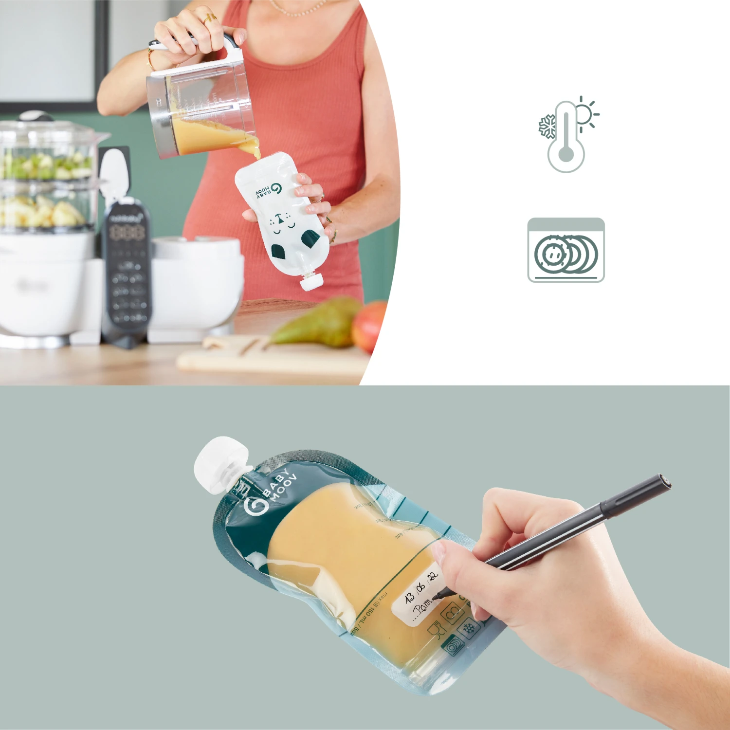 Lot De 20 Gourdes Réutilisables Isy Pouches 150 Ml De Babymoov 6 Lot De 20 Gourdes Réutilisables Isy Pouches 150 Ml De Babymoov – Image 4