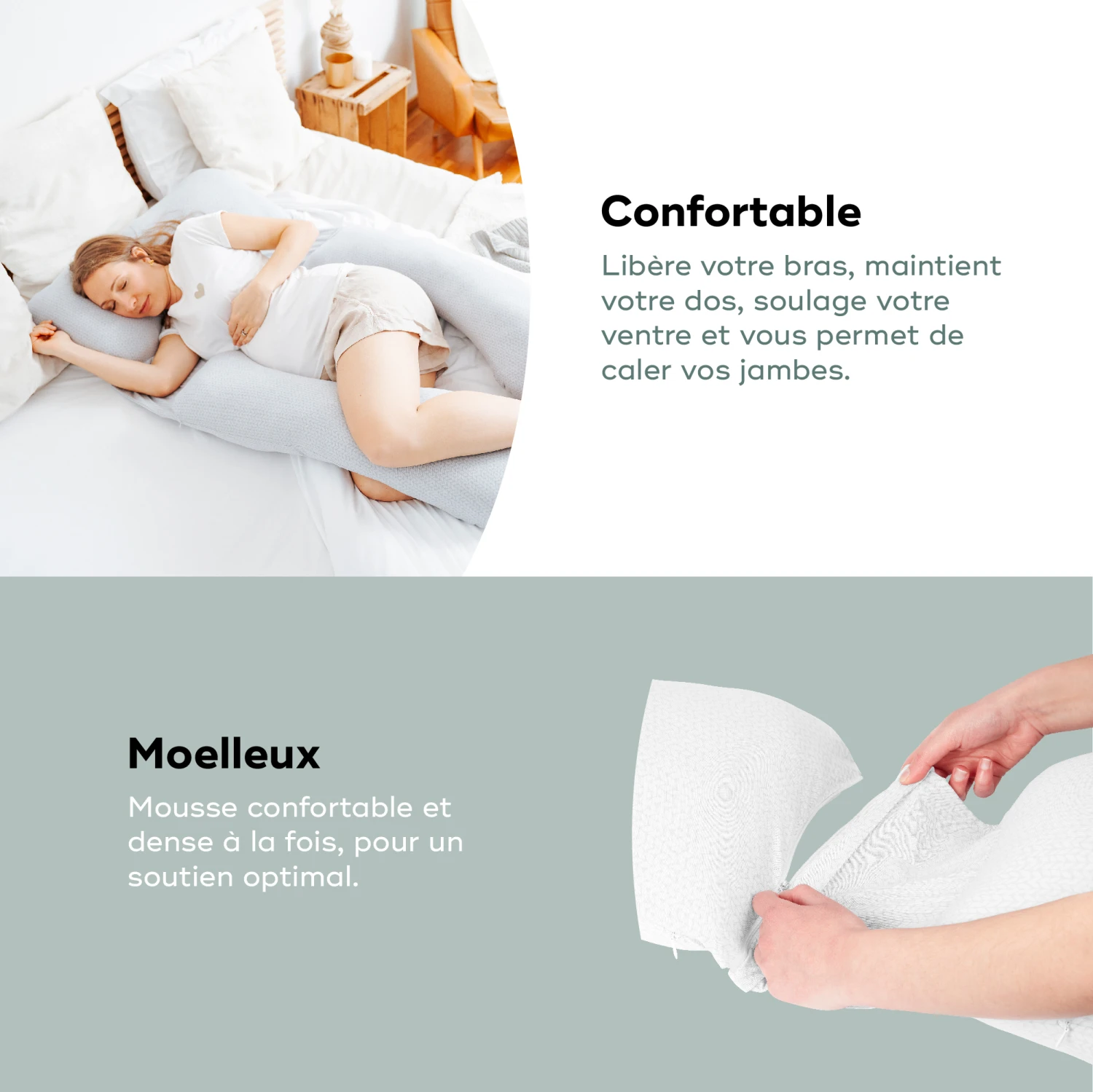 Coussin D'allaitement & De Grossesse Grand Format - B.Love XXL Mineral Gris De Babymoov 6 Coussin D'allaitement & De Grossesse Grand Format - B.Love XXL Mineral Gris De Babymoov – Image 4