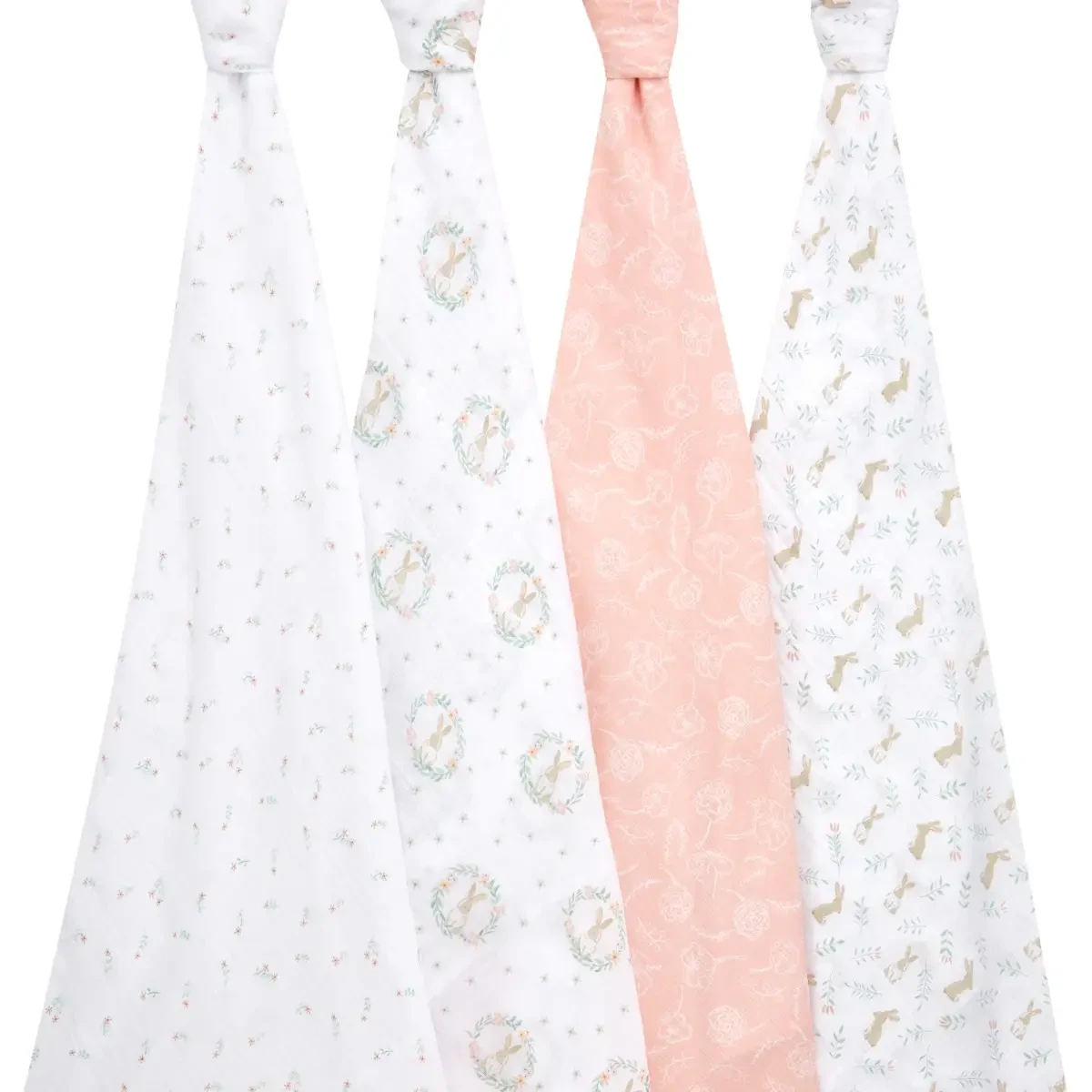 Lot De 4 Maxi-Langes Mousseline Blushing Bunnies De Aden + Anais Essentials 4 Lot De 4 Maxi-Langes Mousseline Blushing Bunnies De Aden + Anais Essentials – Image 2