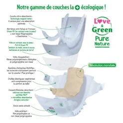 Couches écologiques Pure Nature Eco Label T5 De Love & Green -Produits Pour Bébé 1036034 2 2