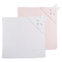 Cape De Bain Lapin Câlin Rose Primrose De P'tit Bisou -Produits Pour Bébé 10525187 1 1